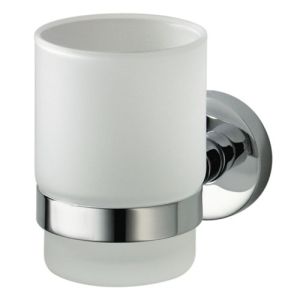 Haceka Kosmos 1115476 Zahnputzbecherhalter satiniertes Glas/ Chrom