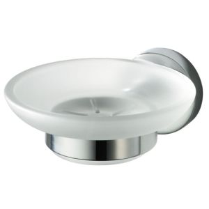 Haceka Kosmos 1118699 Seifenhalter mit eingesetztem satiniertem Glas/ Chrom