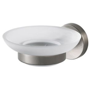 Haceka Kosmos Tec 1116303 Seifenhalter mit Einlage satiniertes Glas/ Edelstahl gebürstet