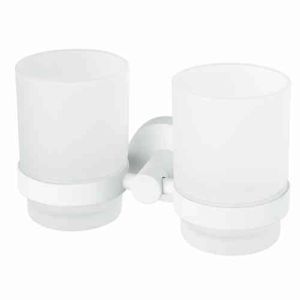 Haceka Kosmos Wit 1145587 dubbele glashouder gesatineerd glas/ wit