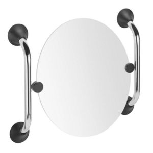 Handicare (Linido) LI2642001211 Garnitur für Kippspiegel Edelstahl poliert (anthrazitfarbene Abdeckungen)