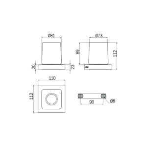 Inda Divo 1500 A15100NE03 bekerhouder helder glas mat zwart