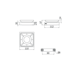 Inda Divo 1500 A15110NE21 soap holder satin glass matte black