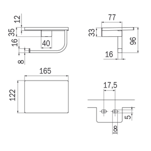 Inda Divo 1500 A1527ACR Toilettenpapierhalter mit Handyhalterung chrom