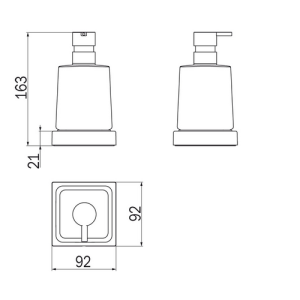 Inda Divo 1500 A2012ZNE03 Seifenspender Klarglas mattschwarz