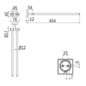 Inda Forum Quadra 3000 A30150CR dubbele handdoekhouder 45 cm chroom