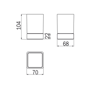 Inda Lea 1800 A1810ZCR21 bekerhouder gesatineerd glas chroom
