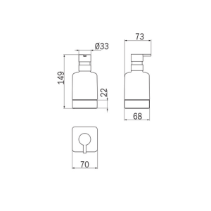 Inda Lea 1800 A1812ZCR21 Seifenspender Glas satiniert chrom