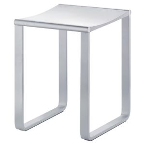Keuco Collection Plan 14982170051 stool aluminum silver anodized/ white (RAL 9010)