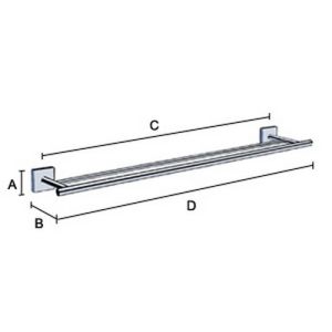 Smedbo Haus RK3364 doppelt Handtuchhalter 65cm chrom