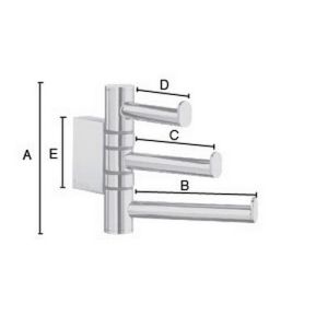 Smedbo Air AK327 3 voudige haak zwenkbaar chroom