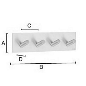 Smedbo Beslagsboden BK1096 Design-Hakengestell Edelstahl poliert
