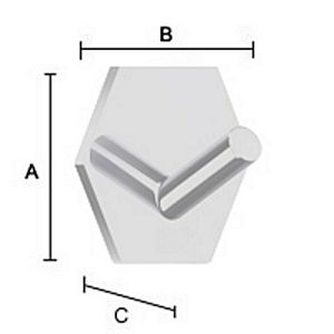 Smedbo Beslagsboden BK1160 Design Handtuchhak Sechskant poliert Edelstahl