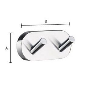 Smedbo Home HS356 doppelt Handtuchhak Chrom matt