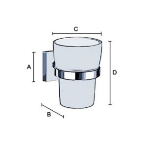 Smedbo House RB343P bekerhouder zwart
