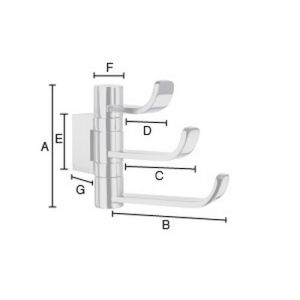 Smedbo Ice OK327 3-facher Haken schwenkbar Chrom