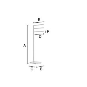 Smedbo Outline FK604 freistehend Handtuchhalter 3-Arme 30cm chrom