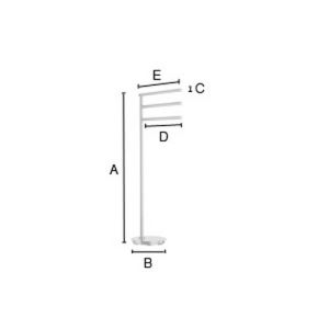 Smedbo Outline FK608 freistehend Handtuchhalter 3-Arme 30cm chrom