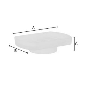 Smedbo XTRA L348 lose Seifenschale weiß satiniertes Glas