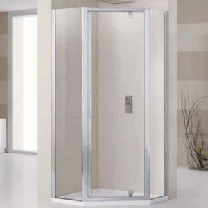 Novellini Lunes Lunespg120-1K Fünfeck-Duschabtrennung 120x90 klar chrom (Outlet)