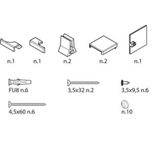 Novellini R01BN2B1-D montageset wit 030/ chroom