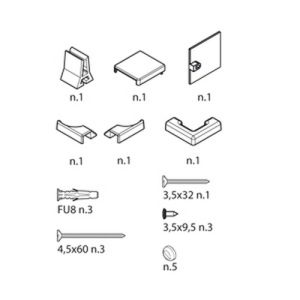 Novellini R01BN2GS1-K montageset chroom