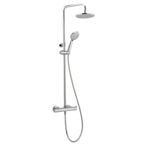 Pure Basic DU5460 Teleskop Dusche Aufputz-Set Messing mit Thermostat Chrom