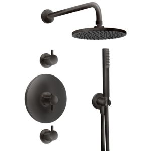 Pure Duero DU5431-ZW Dusche Einbauset mit Thermostat und 2 Eckventile mattschwarz