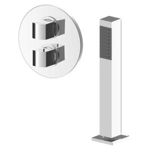 Pure Ebro EB5207 recessed set for bath thermostatic 2 outlets chrome