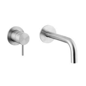 Pure Stainless steel 316 Series RV2512 basin valve 2-hole complete with recessed part 300mm long stainless steel brushed