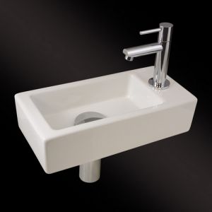 San4U 2502035 One Pack Mini-Block (rechts) fonteinset wit keramiek/ chroom