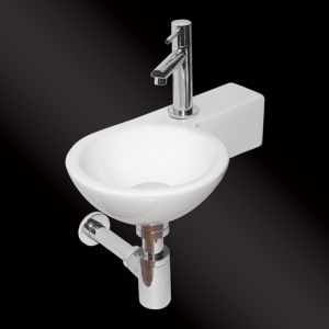 San4U 2506035 One Pack Step (rechts) fonteinset wit keramiek/ chroom