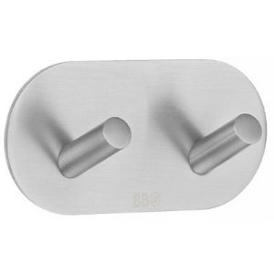 Smedbo Beslagsboden B1091 design haken dubbel geborsteld edelstaal
