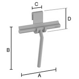 Smedbo Beslagsboden BG1310 douchewisser met houder grijs