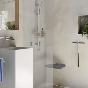 Smedbo Living Basic FK414 Duschklappsitz dunkelgrau mit Chrom