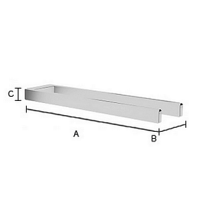 Smedbo Umriss FK212 doppelt Handtuchhalter 38 cm chrom