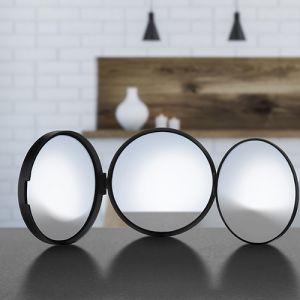 Smedbo Outline Lite FB623 Reisespiegel dreifach 1x, 5x und 12x schwarz