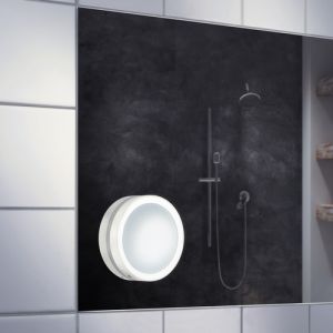 Smedbo Outline Lite FX625 Kosmetikspiegel mit Saugnäpfen und LED Beleuchtung 7x weiß