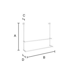 Smedbo Sideline DK3102 Doppelhandtuchhalter für Duschkabine 60cm chrom