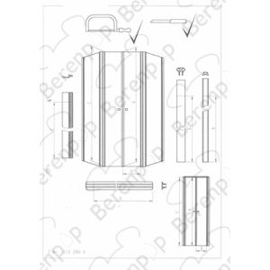 Koralle Supra Top S8L41850 ( L41850 ) ( 2537273 ) complete strip set for swing door 100 and pentagon 100 (as of 05.2001)