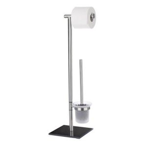 Wenko 20391100 Lima Stand-WC-Kombination (Toilettenbürstenhalter + Toilettenpapierhalter) Edelstahl satiniert (Outlet)
