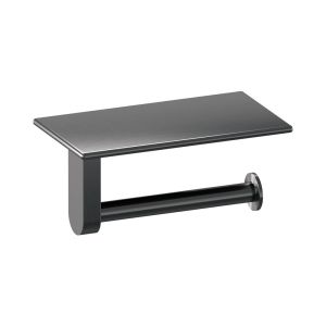 Brauer 5-GM-223 toilet roll holder with shelf gunmetal brushed pvd