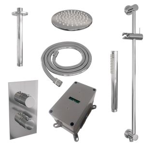 Brauer Carving 5-CE-137 thermostatic concealed rain shower 3-way diverter SET 41 chrome