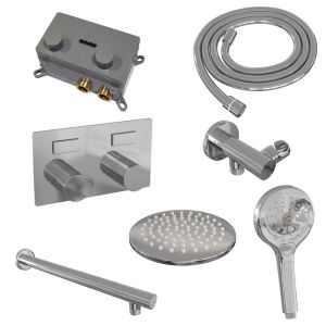 Brauer Carving 5-CE-190 thermostatic concealed rain shower with push buttons SET 55 chrome
