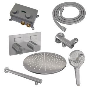 Brauer Carving 5-CE-191 thermostatic concealed rain shower with push buttons SET 56 chrome