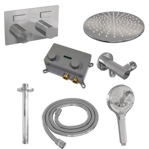 Brauer Carving 5-CE-195 thermostatic concealed rain shower with push buttons SET 60 chrome