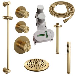 Brauer Carving 5-GG-113 thermostatic concealed rain shower SET 17 gold brushed PVD