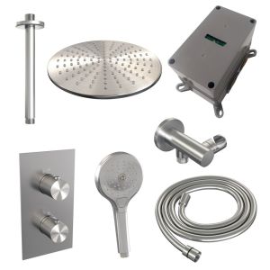 Brauer Carving 5-NG-132 thermostatic concealed rain shower 3-way diverter SET 36 stainless steel brushed PVD
