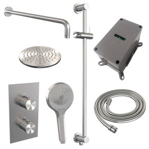 Brauer Carving 5-NG-141 thermostatic concealed rain shower 3-way diverter SET 45 stainless steel brushed PVD