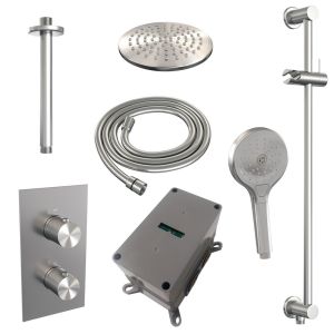Brauer Carving 5-NG-143 thermostatic concealed rain shower 3-way diverter SET 47 stainless steel brushed PVD